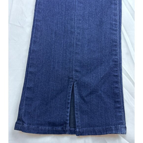 Paige Claudine Women's 25 Bootcut Dark Wash Cropped Jeans Stretch Front Slit - Picture 2 of 12